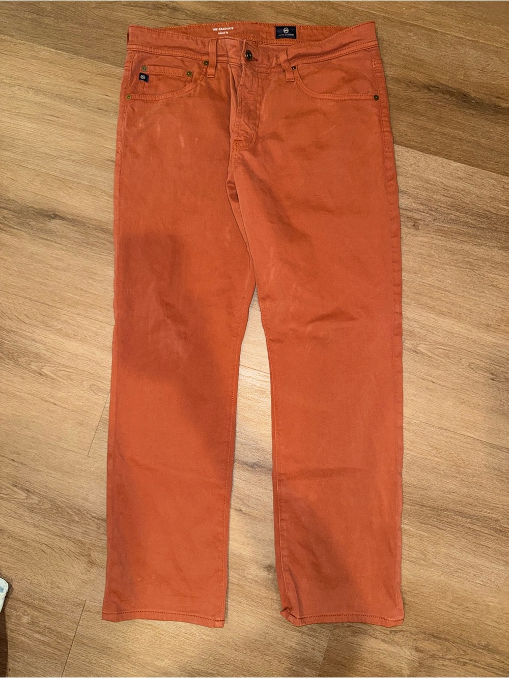Ag Adriano Goldschmied Orange Straight-Leg Chinos